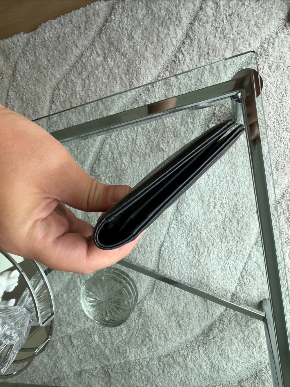 CHANEL Black Caviar Leather Continental Wallet with Raised CC